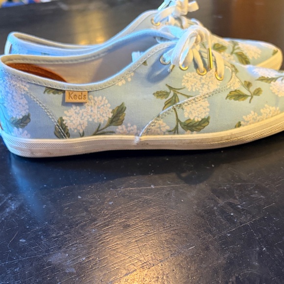 Keds Shoes - Keds Light Blue Floral Canvas Lace-Up Sneakers